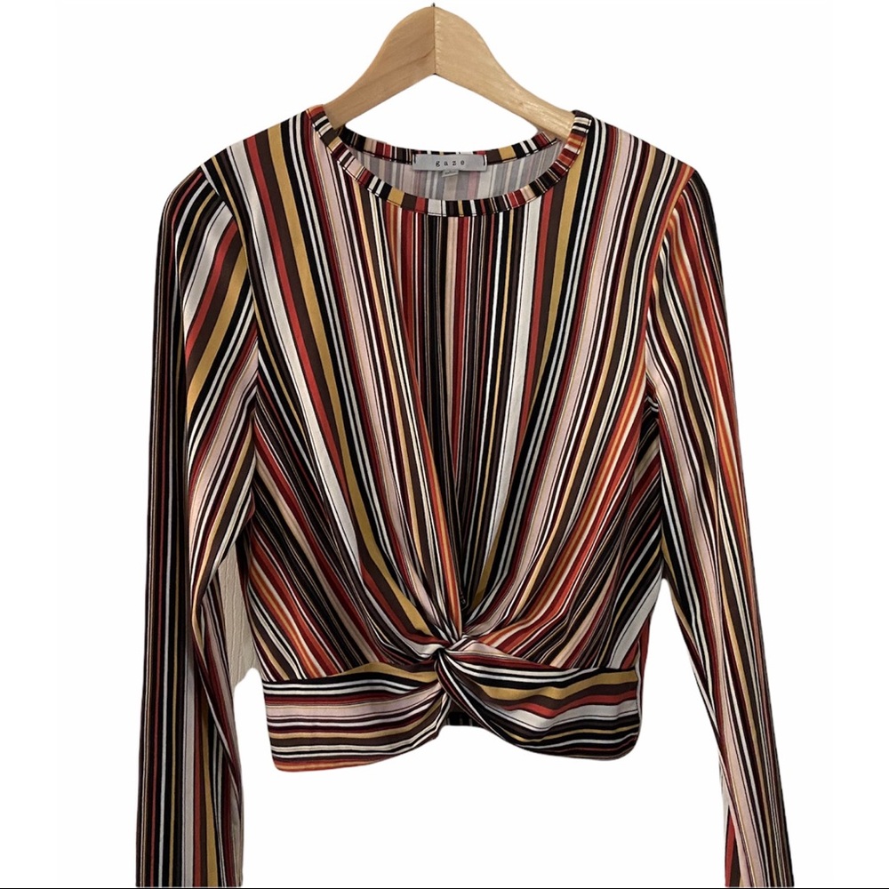 🤎NWOT Retro 70’s style Striped Crop Top🤎